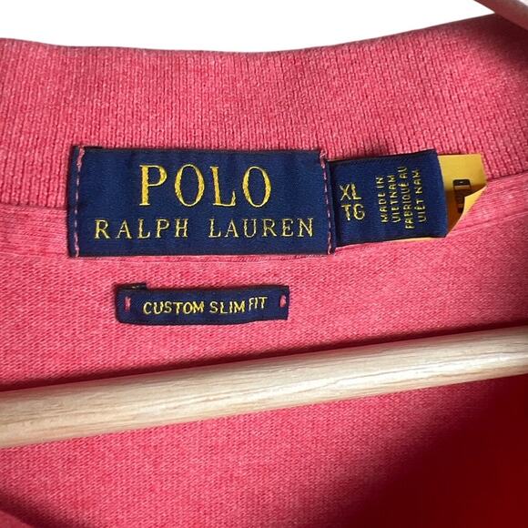Polo Ralph Lauren XL Custom Slim Fit Pink Short Sleeve - Picture 3 of 6